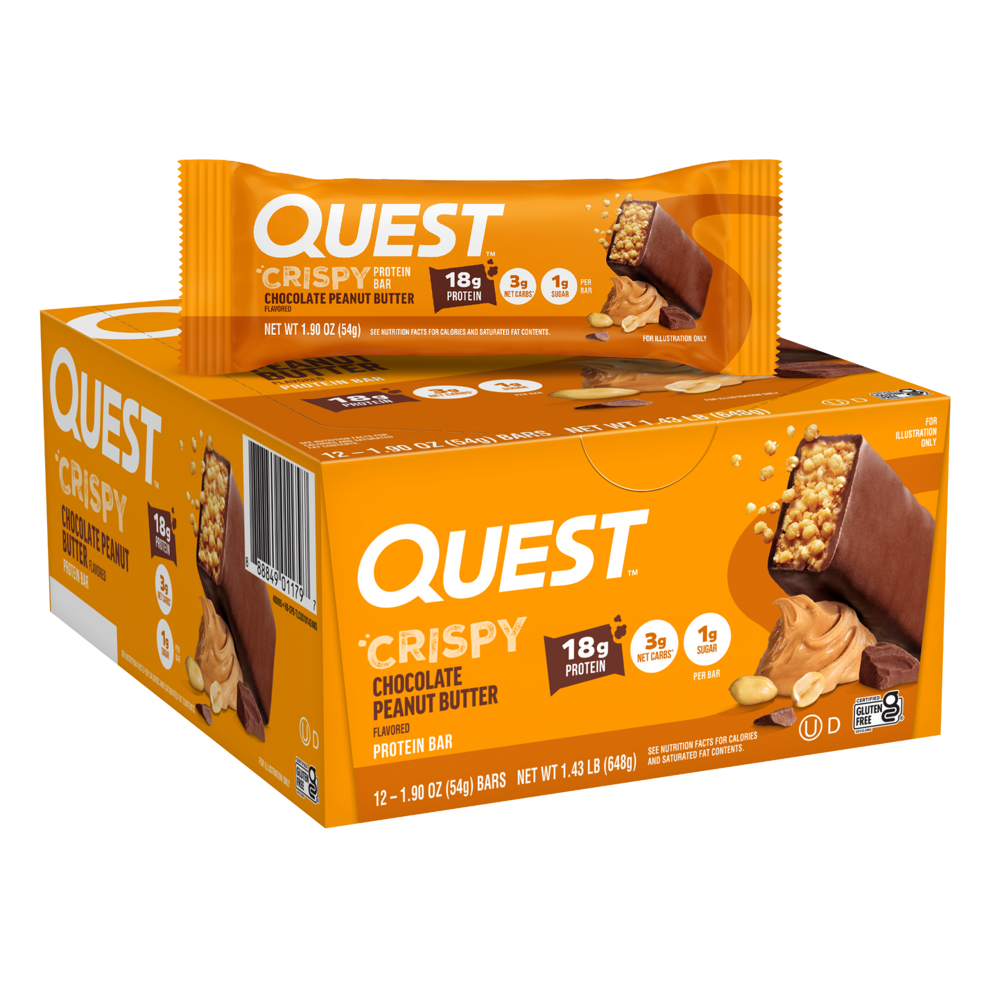 chocolate-peanut-butter-crispy-hero-protein-bars-x8 400095_QN_USA_Pkg_Crispy_ProteinBar_CPB_12ctCarton_3D_Composite_Force.png