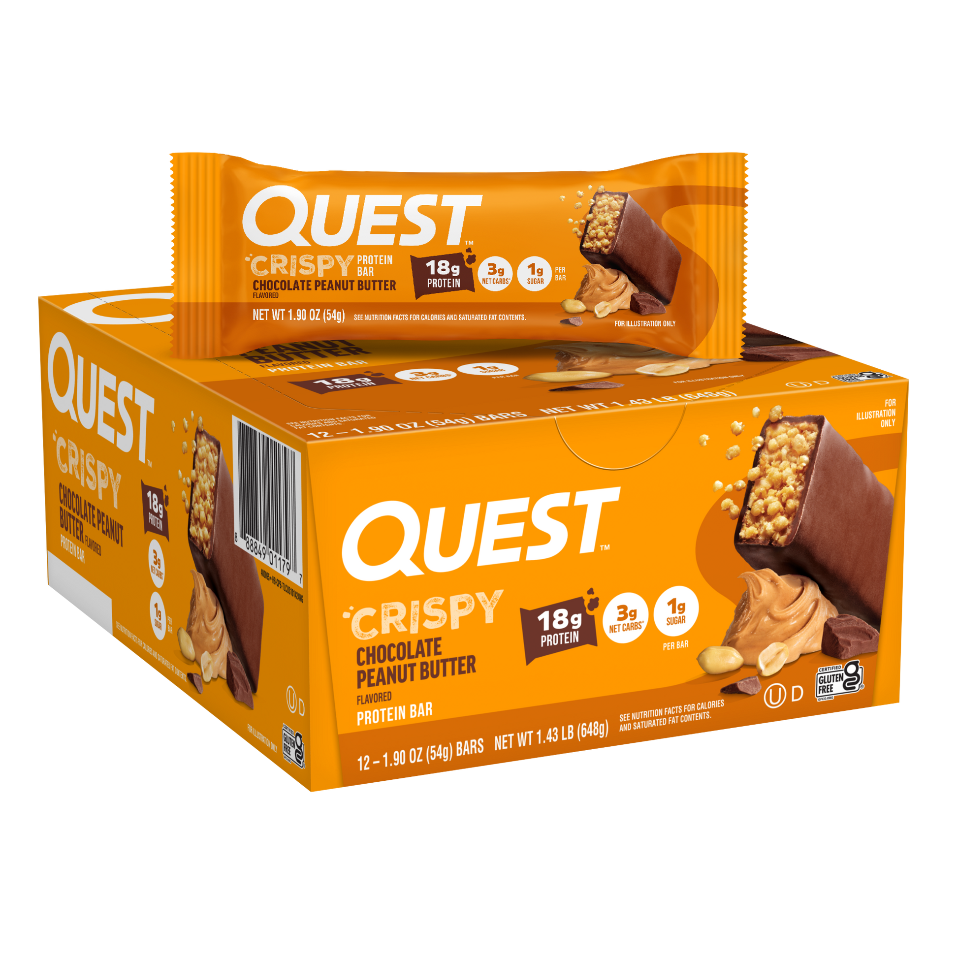 chocolate-peanut-butter-crispy-hero-protein-bars-x8 400095_QN_USA_Pkg_Crispy_ProteinBar_CPB_12ctCarton_3D_Composite_Force.png